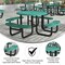 Flash Furniture Creekside Round Outdoor Picnic Table W/ Umbrella Hole, Black Top/Seat/Frame, Mesh Metal Top, 46 in SLF-EMR46-H60L-GN-GG - alternate 4